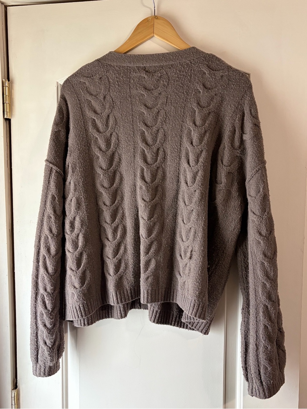 wild fable Cable Knit Cropped Cardigan - Taupe - Picture 3 of 6